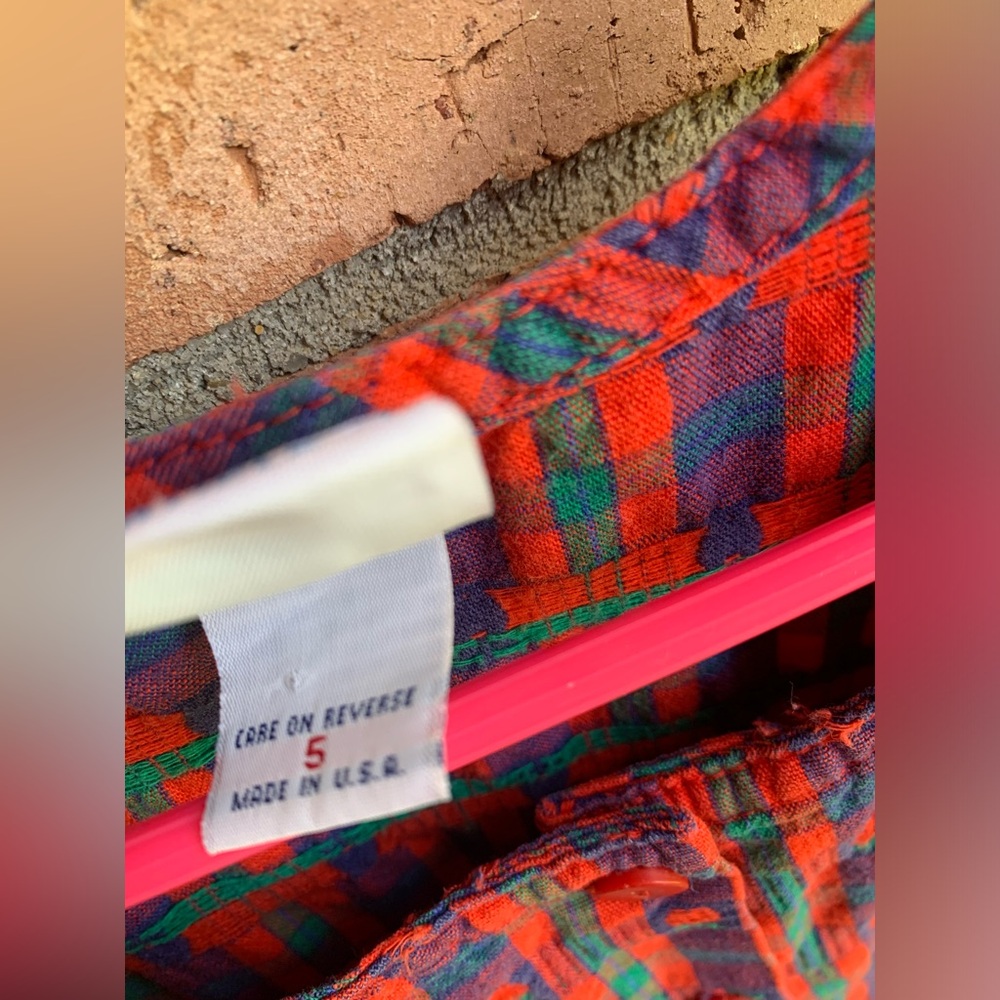Vintage Osh Kosh The Genuine Article Plaid Apple School Dress Jumper Size 5 - Picture 7 of 12